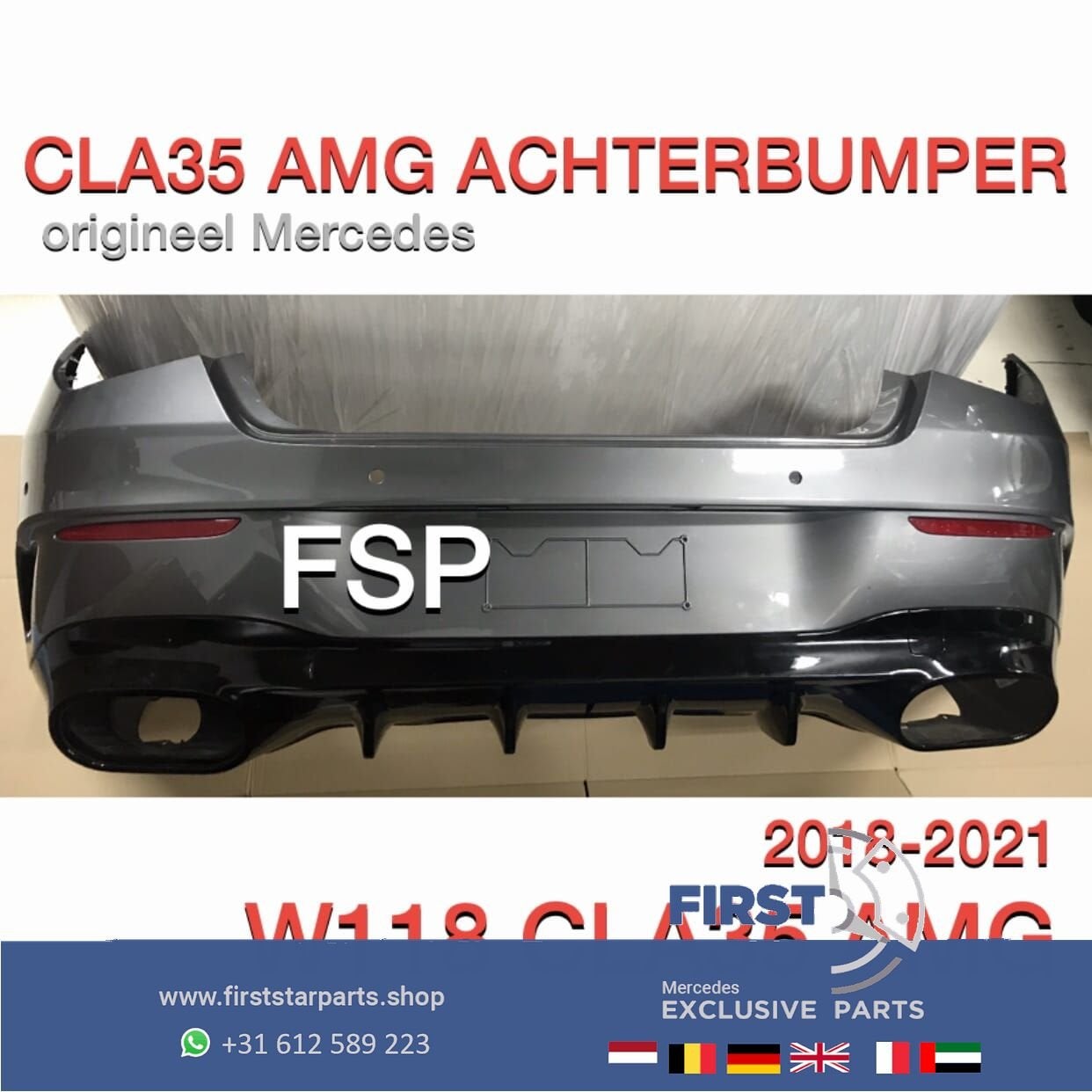 W118 C118 CLA 35 AMG ACHTERBUMPER + DIFFUSER origineel Merce, Arrière, Utilisé, -, -