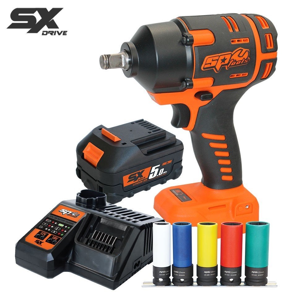 SP83133S | SP TOOLS SX DRIVE 18V 1/2" slagmoersleutel set, Verzenden, Nieuw