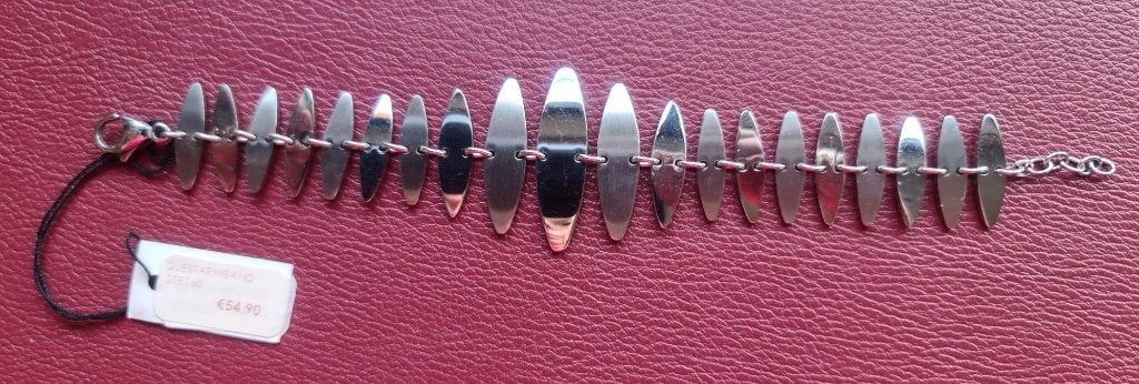 Stalen armband 'Quest' - Nieuw!, Handtassen en Accessoires, Armbanden, Ophalen of Verzenden, Nieuw, Zilver, Staal