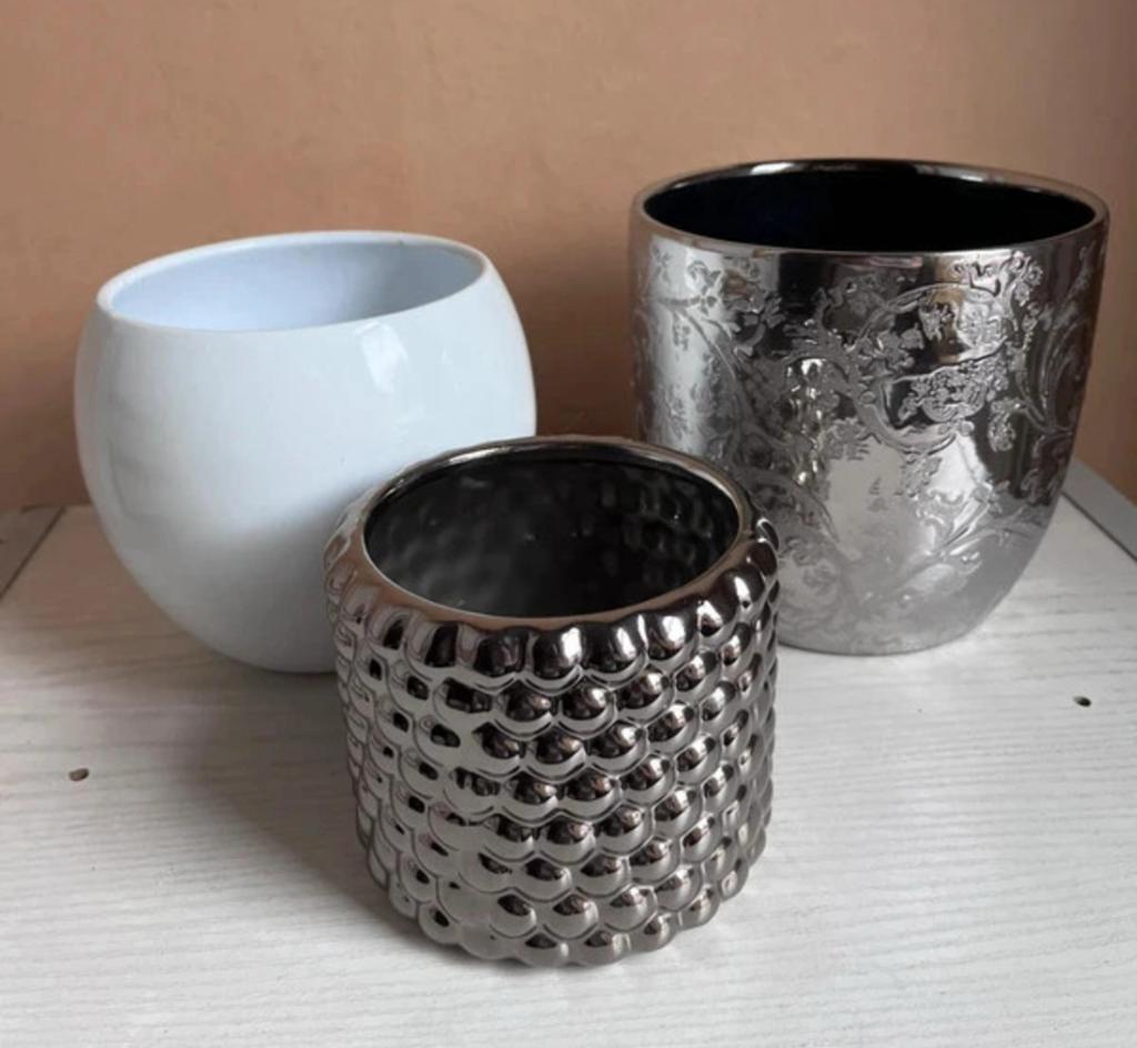 Lot de 3 pots de fleurs décoratifs, Enlèvement ou Envoi