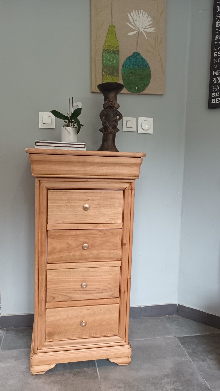 Louis-Philippe chiffonier 5 lades gerenoveerd Doornik, Huis en Inrichting, Kasten | Ladekasten, Ophalen of Verzenden