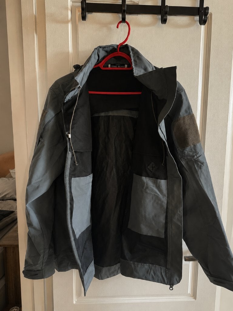 Veste technique originale Stone Island noir/gris taille L, Gris, Enlèvement ou Envoi, Stone Island, Taille 52/54 (L)