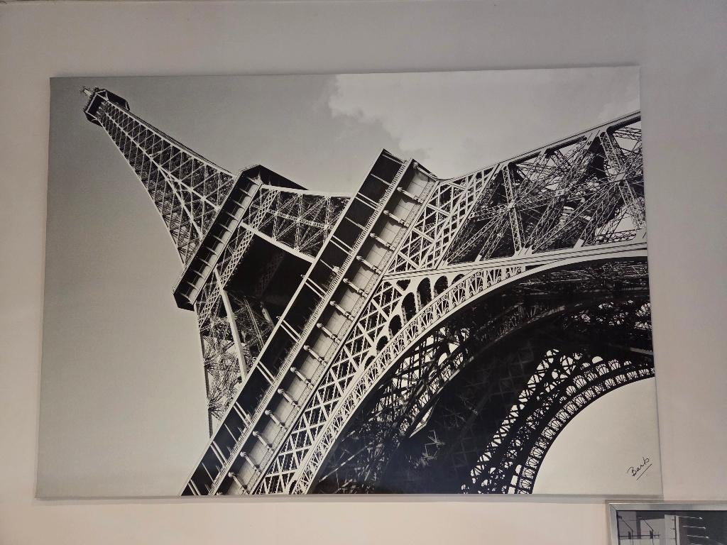 Tableau tour eiffel, Maison & Meubles, Enlèvement, Utilisé, Bois, 75 cm ou plus