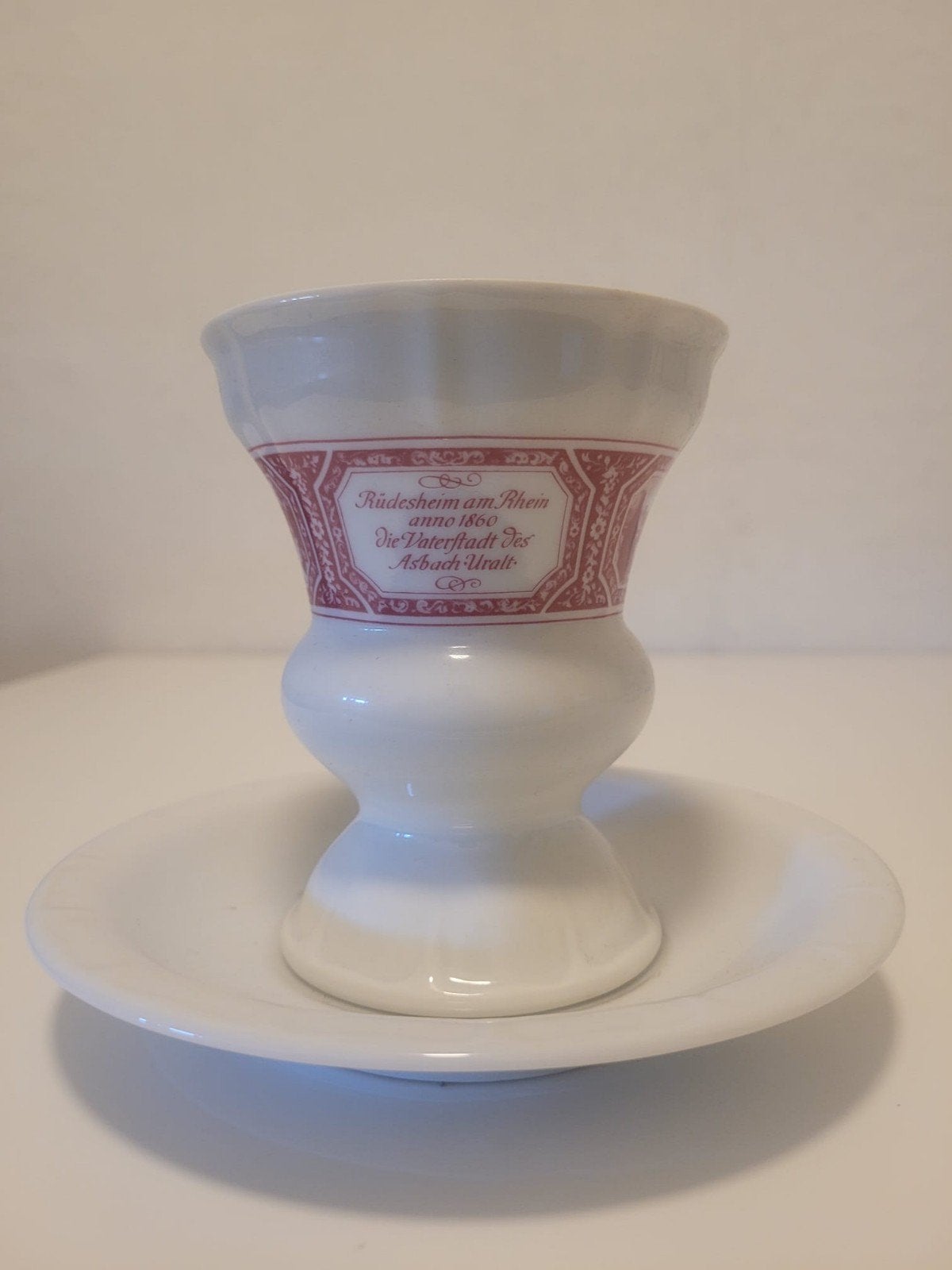 Uniek vintage kop en schotel – Rüdesheim am Rhein (Asbach Ur, Ophalen of Verzenden
