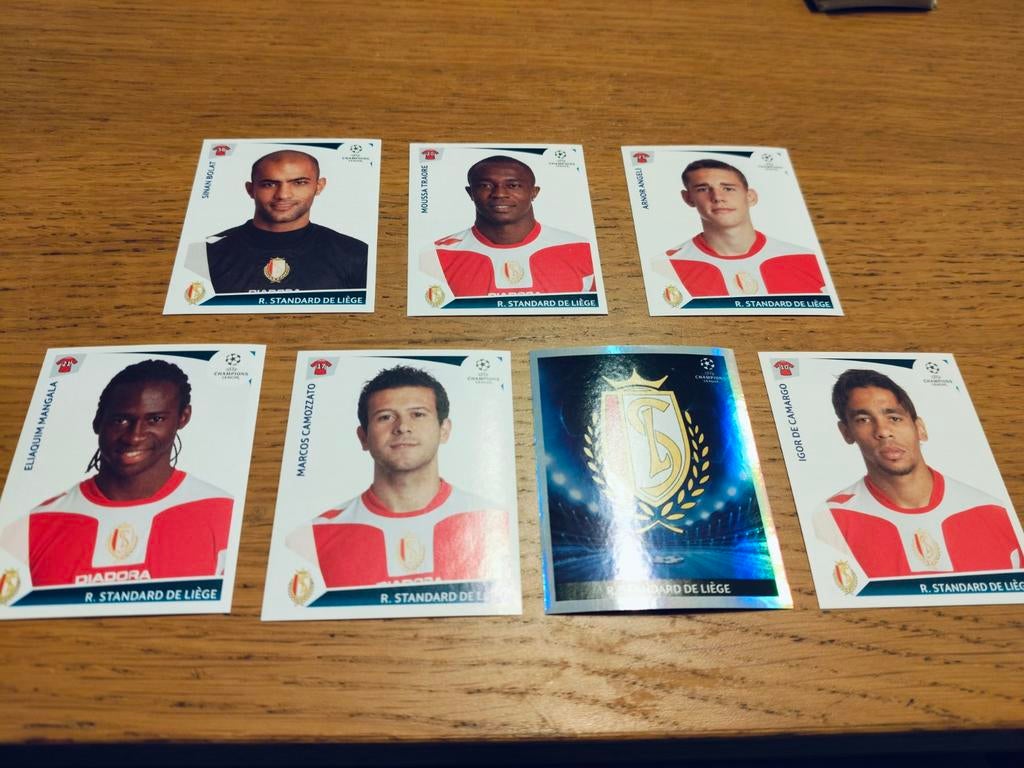 7 Panini stickers Standard de Liège Champions League 2009, Ophalen of Verzenden