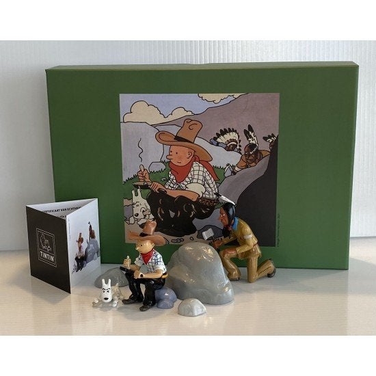 MAGNIFIQUE FIG TINTIN ET L INDIEN NEUF 2 DISPO, Enlèvement ou Envoi, Neuf