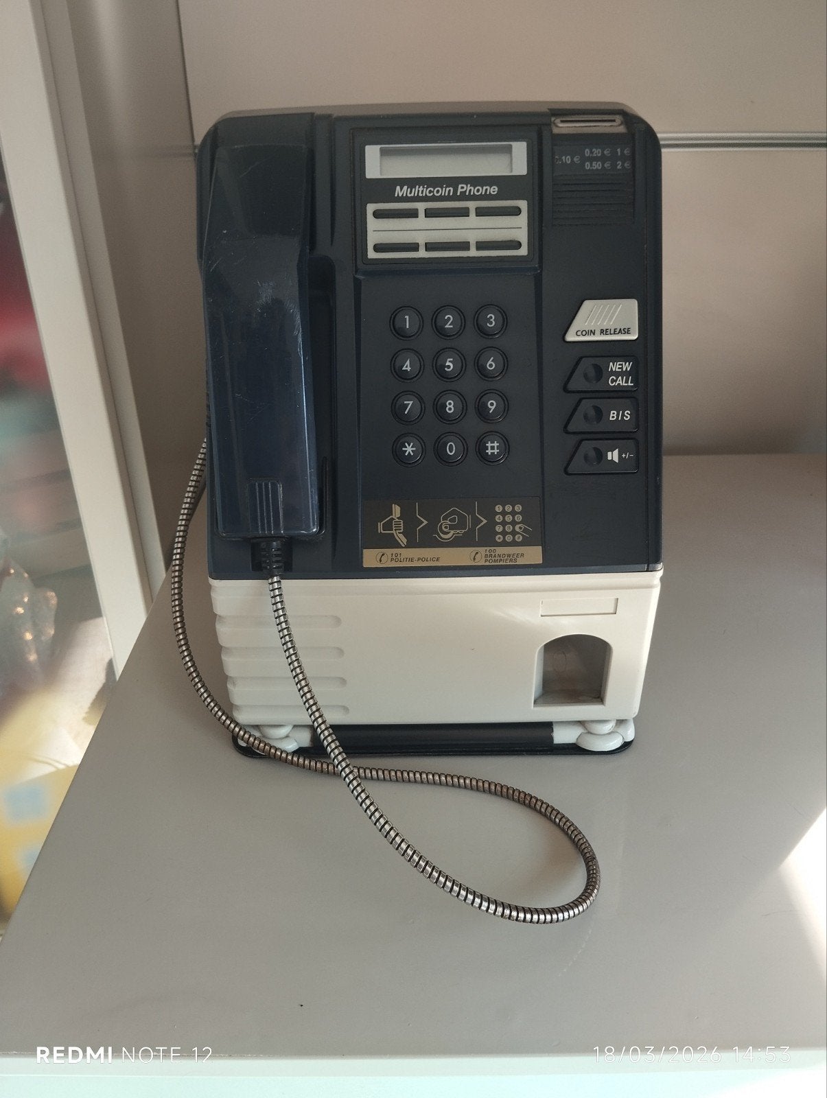 Téléphone public vintage COMEX Multicoin Phone, Enlèvement, Ne fonctionne pas