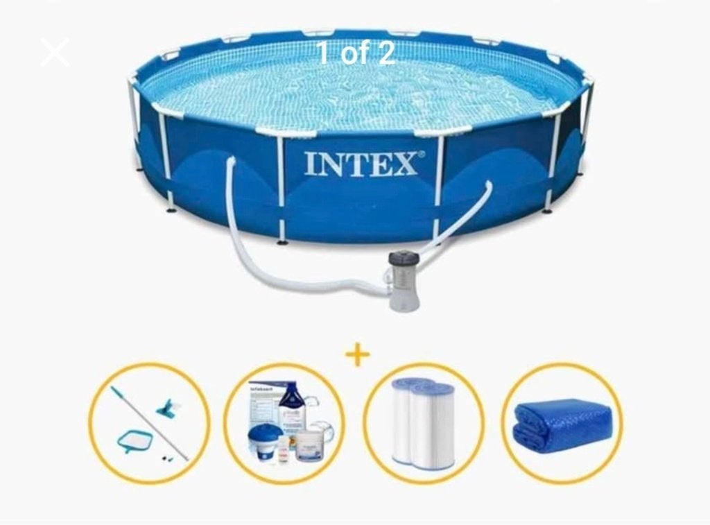 Zwembad intex, Jardin & Terrasse, Piscines, 200 à 400 cm, 300 cm ou plus, Rond, Comme neuf