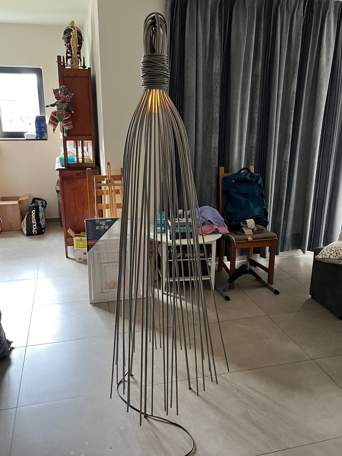Design lamp Terzani Hugo Floor ontwerper, Autres culots, Comme neuf, Métal, Modern