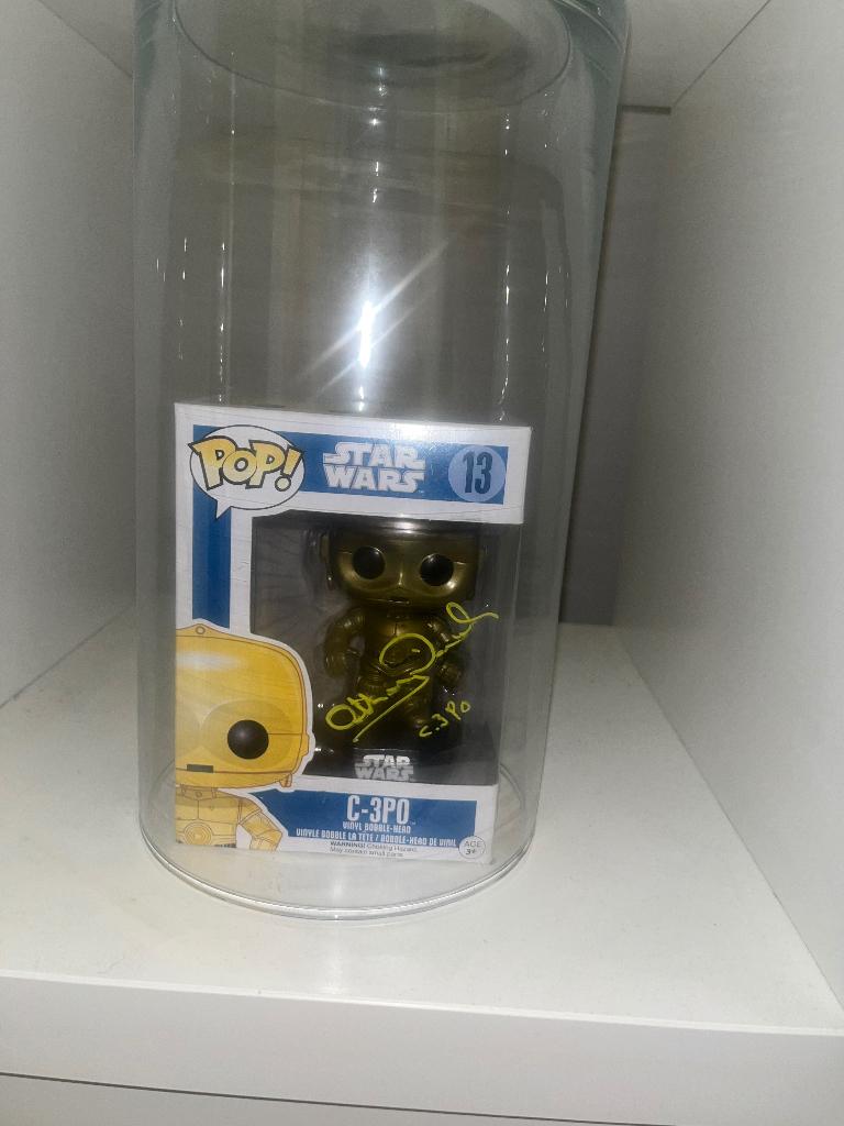 Gesigneerde funko pop Anthony Daniels (C-3PO) star wars, Verzamelen, Ophalen, Nieuw, Actiefiguurtje