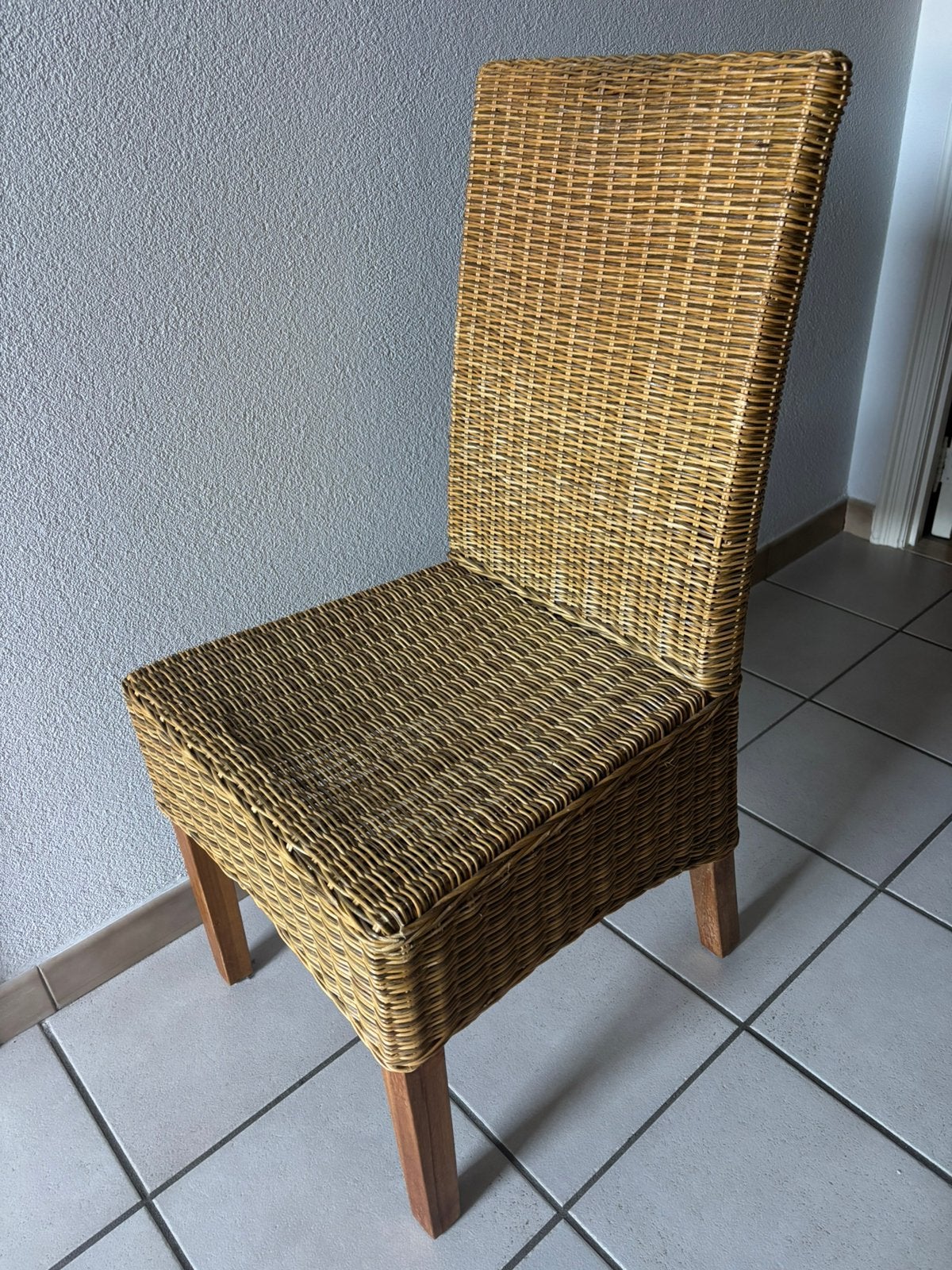 Rieten keukenstoelen (2 stuks), Huis en Inrichting, Stoelen, Ophalen, Zo goed als nieuw