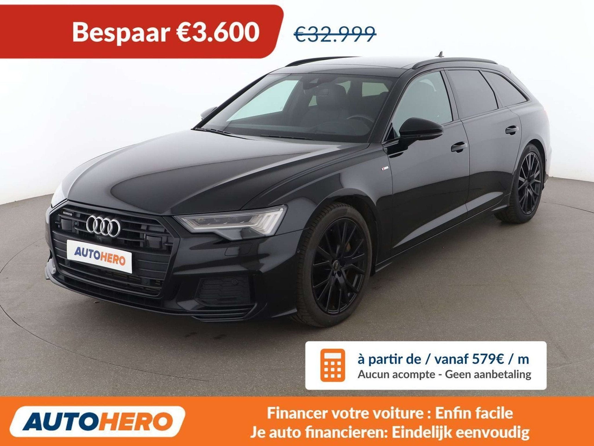 Audi A6 55 TFSI Mild-Hybrid quattro sport (bj 2019), Auto's, Automaat, Gebruikt, Zwart, Adaptive Cruise Control