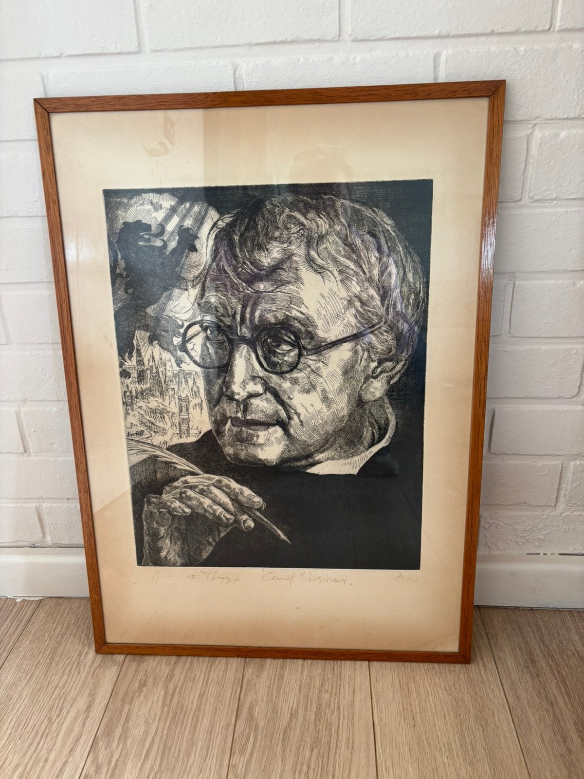 Cyriel Verschaeve, Ophalen, Portret, Ets