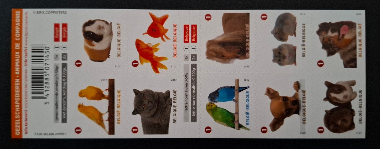 Belgique : COB 4230/39-B128 ** Animaux de compagnie 2012., Sans timbre, Neuf, Enlèvement ou Envoi, Non oblitéré