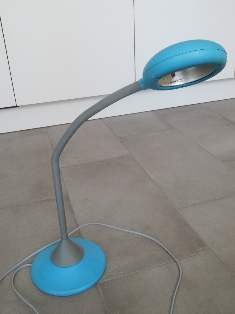 Blauwe bureaulamp, Avec prise, Lampe de bureau, Enlèvement, G9