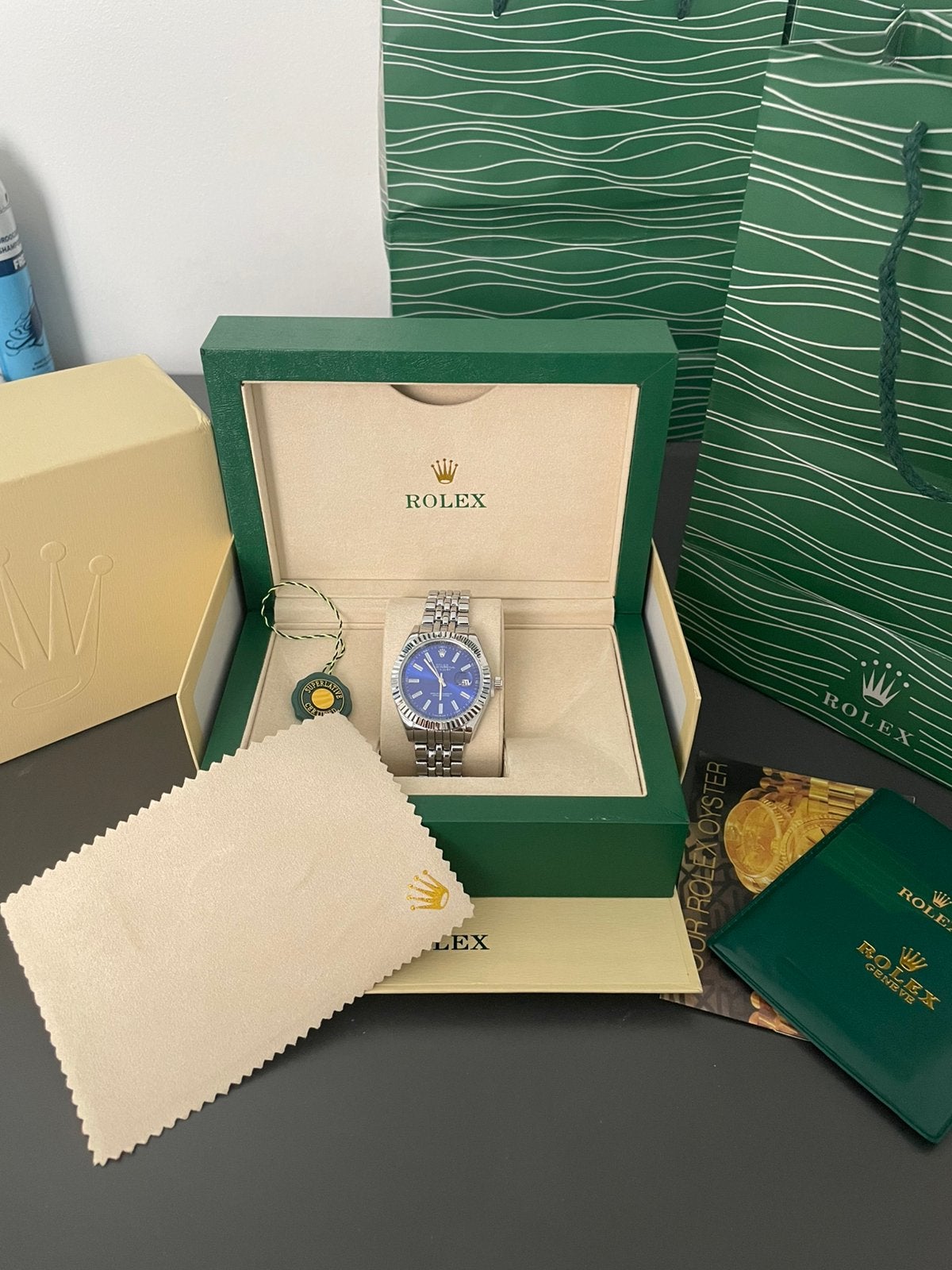 Datejust Rolex Marineblauw, Handtassen en Accessoires, Horloges | Heren, Ophalen, Rolex, Polshorloge, Overige materialen