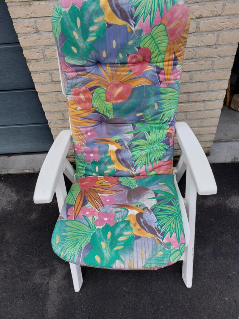 Tuinstoel Hartman met kussen in klapbaar 12€ Jar, Jardin & Terrasse, Chaises de jardin, Enlèvement, Comme neuf, Ajustable