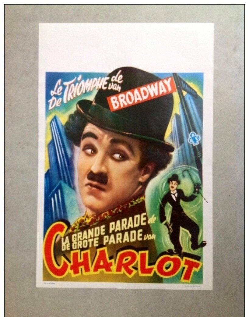 CHARLIE CHAPLIN »CHARLOT »1914/1915 affiche ancienne, Envoi, Comme neuf, Rectangulaire vertical, Cinéma et TV