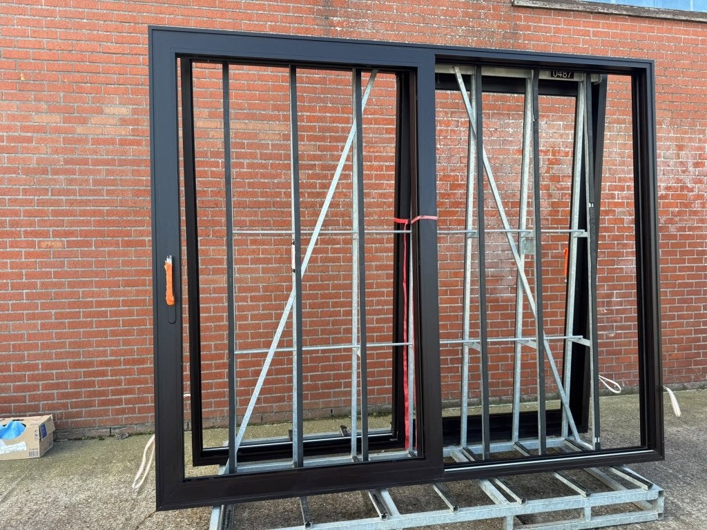 Hefschuifraam Alu K aluminium, Ophalen, 225 cm of meer, Inclusief glas, Nieuw