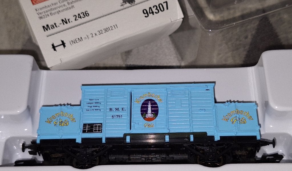 Märklin HO 94307 koloniale goederenwagon "Krombacher" B.M.E., Ophalen of Verzenden, Zo goed als nieuw, Wagon, Märklin