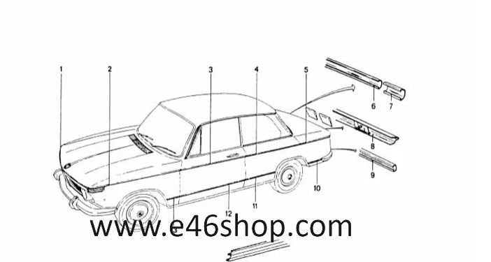SIERLIJST LINKS BMW 1502-2002tii m10 oe 51131803359 NIEUW OR, Neuf, -, -, Enlèvement ou Envoi