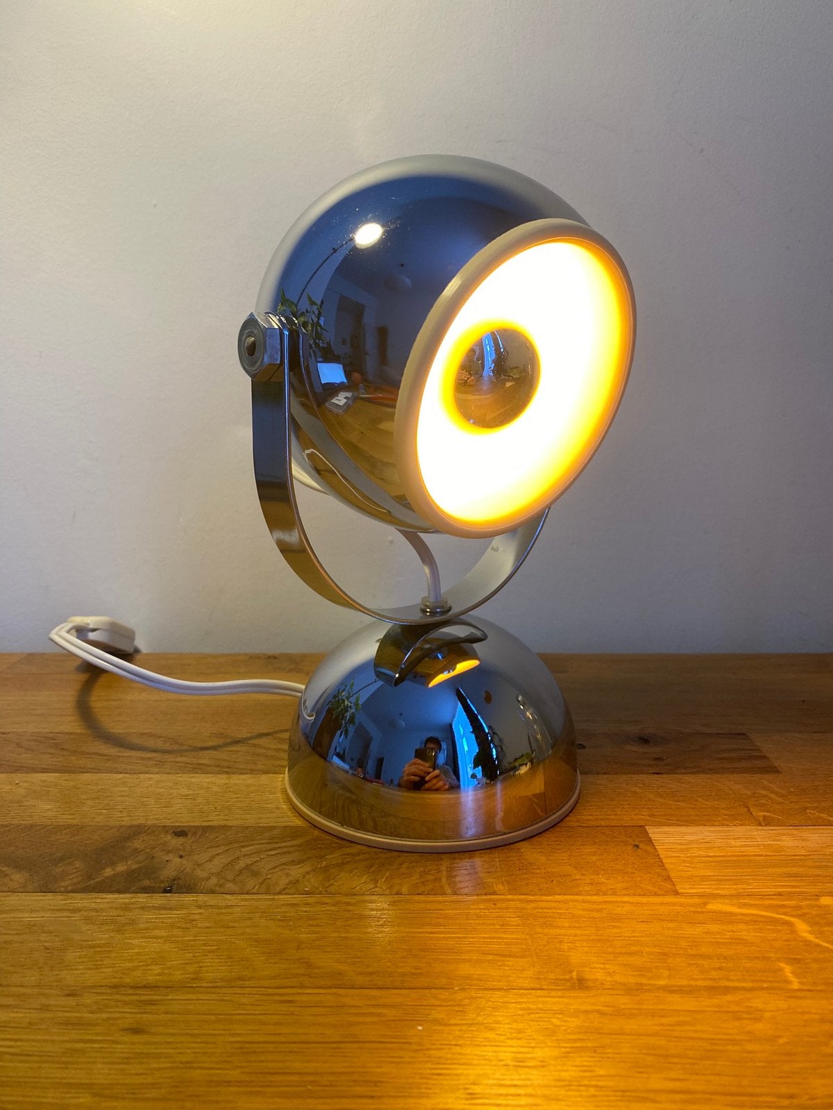 Lampe de table, design Space Age « eyeball », chromée, 1970s, Ophalen, Gebruikt, Met kap, Design