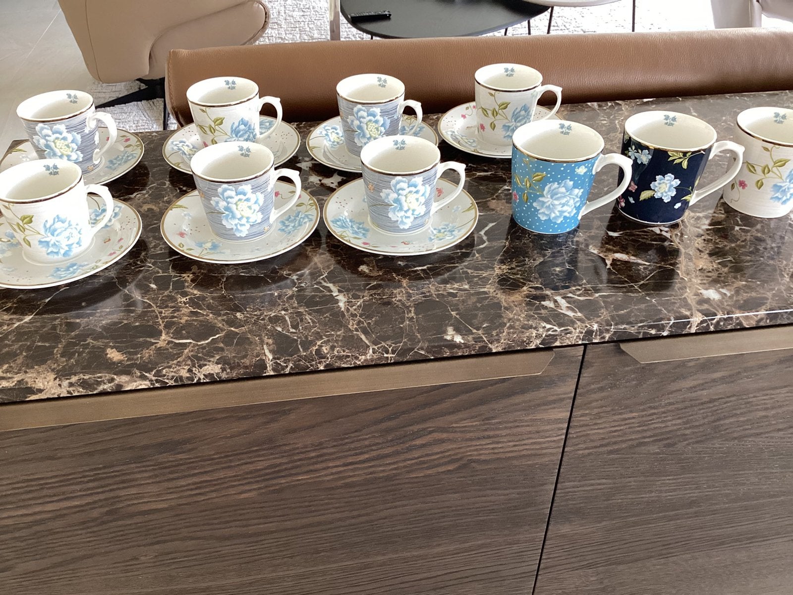 Laura Ashley porseleinen kopjes / suiker & melkpot, Maison & Meubles, Cuisine | Vaisselle, Enlèvement, Comme neuf, Porcelaine