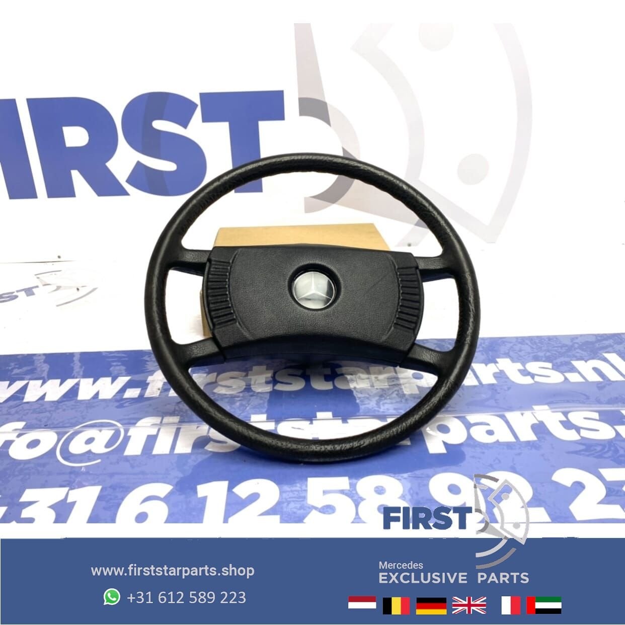OLDTIMER STUUR Mercedes STUURWIEL TYPE 2 W114 W115 ZWART ori, Gebruikt, -, Ophalen of Verzenden, -
