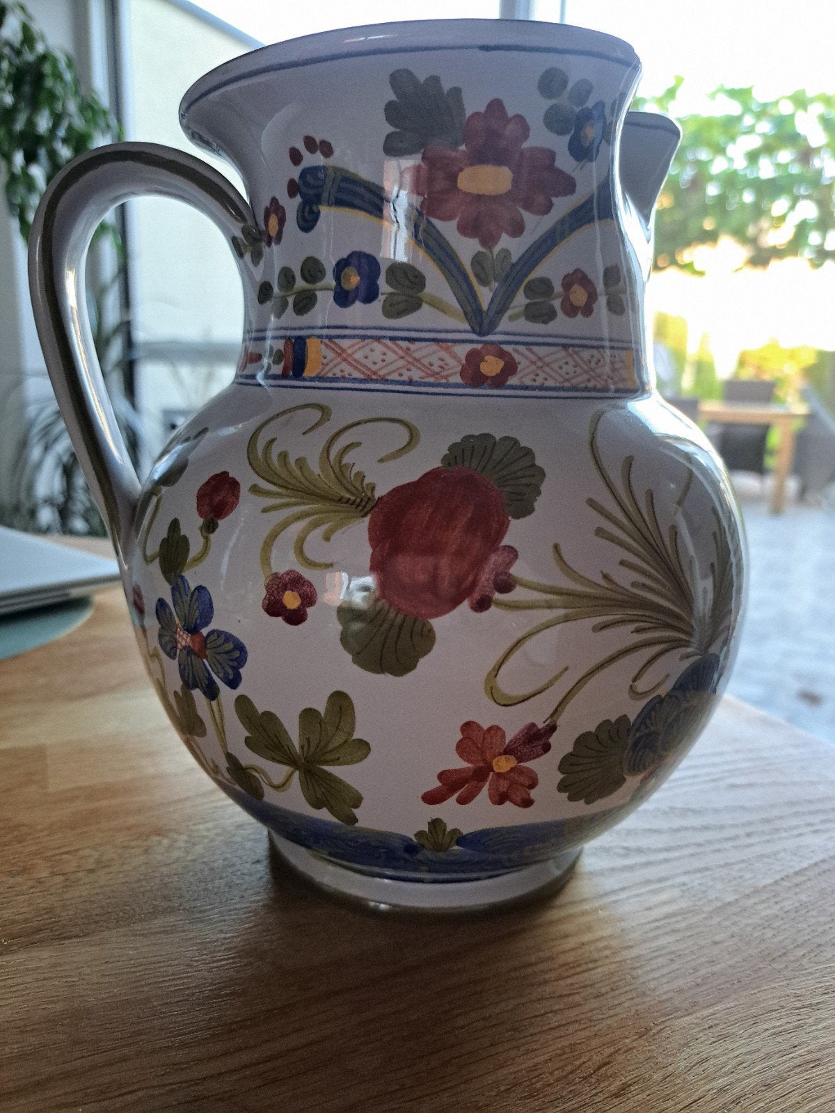 Grote Italiaanse Majolica Kruik Faenza – Handgeschilderd "Ga, Ophalen of Verzenden