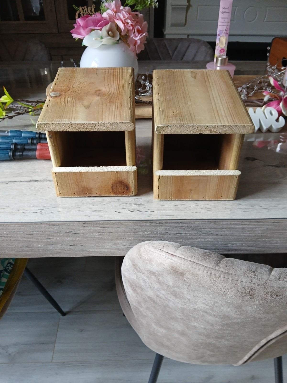 Zelfgemaakte vogelhuisjes voor de vinken, Ophalen of Verzenden