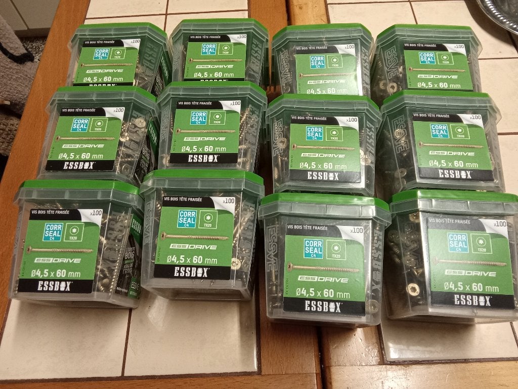 12 boîtes de vis 4,5 x60mm pour bois, Bricolage & Construction, Quincaillerie & Fixations, Enlèvement, Vis