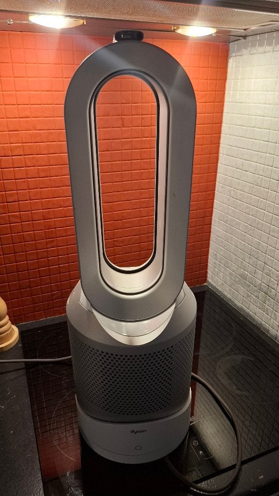 Dyson HP00 Pure Hot+Cool - Luchtreiniger - Zilver/Wit, Ophalen, Ventilator met afstandsbediening, Gebruikt, Torenventilator