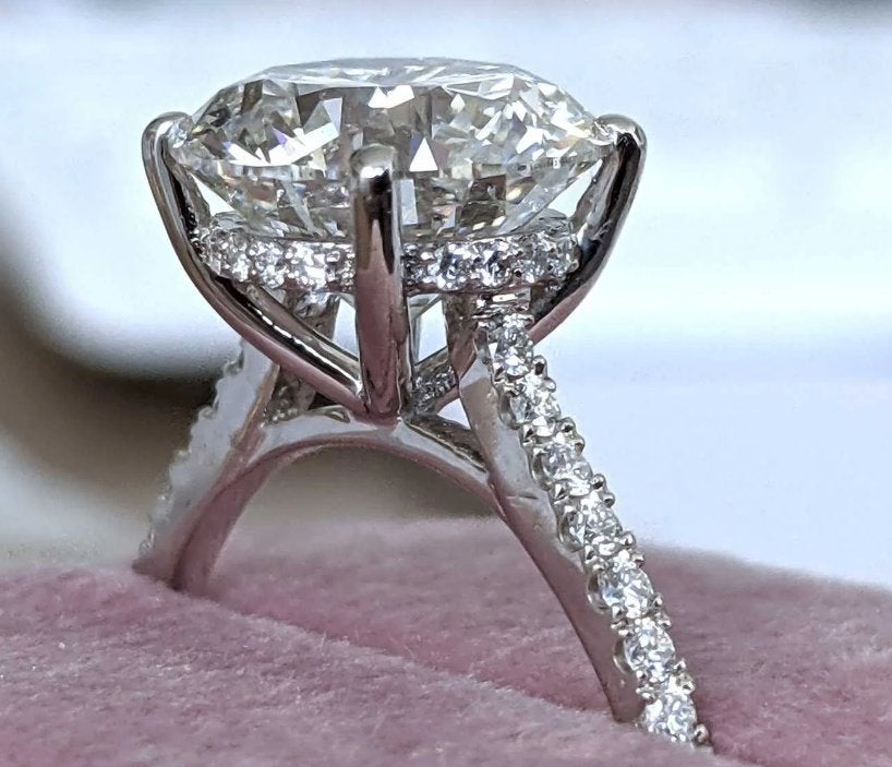 Gouden ring met synthetische diamant, Ophalen, Zo goed als nieuw, Goud, Goud