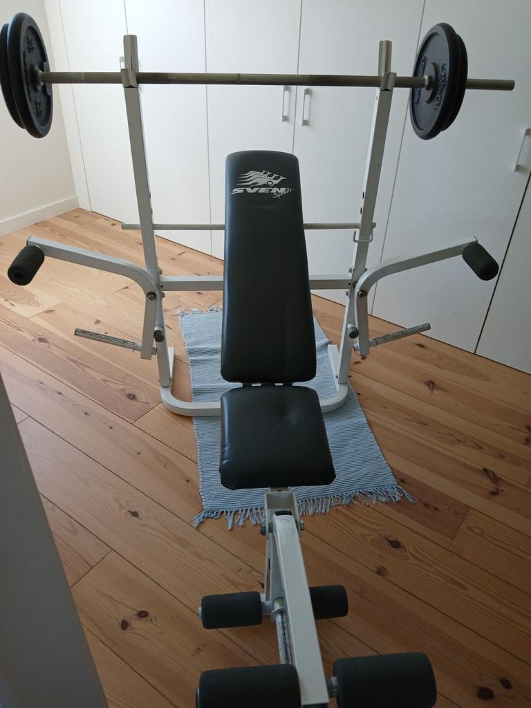 Fitness bank, bench press, gewichten, Sport en Fitness, Ophalen