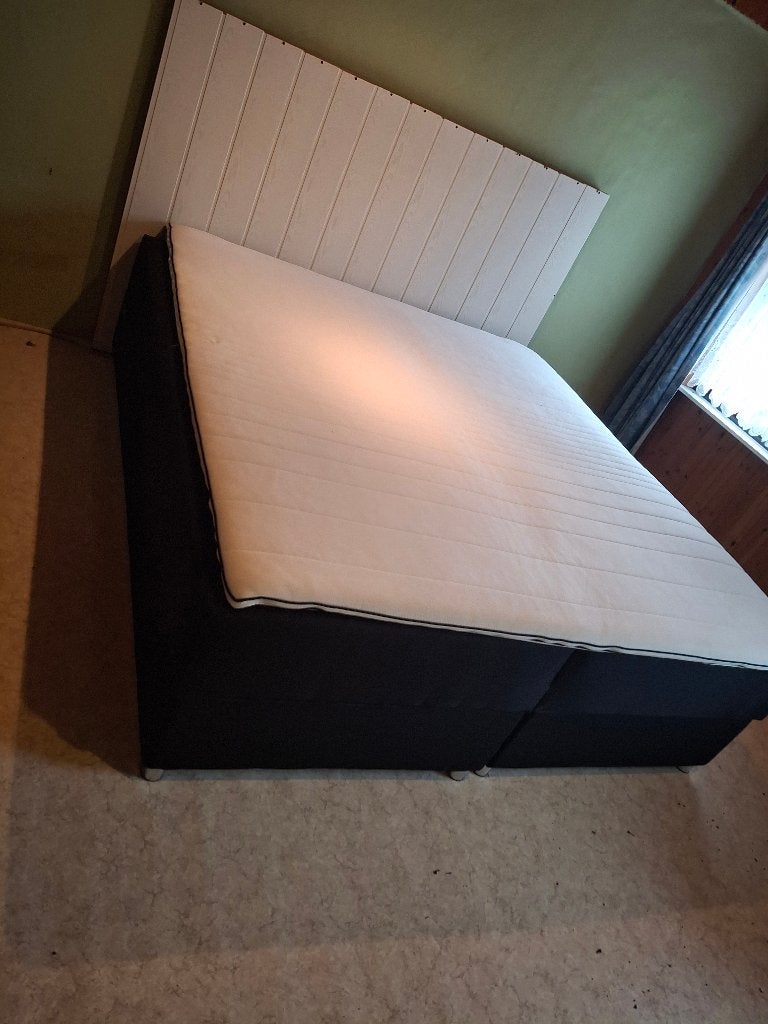Bed, Huis en Inrichting, Slaapkamer | Bedden, Ophalen, Zwart, Tweepersoons, Zo goed als nieuw