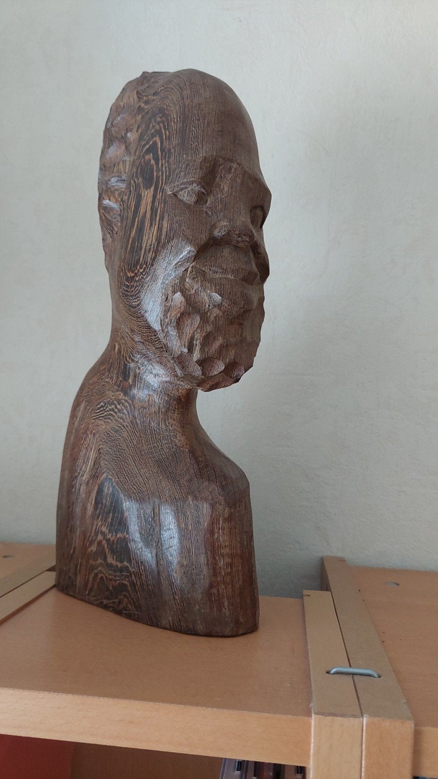 Afrikaanse houten buste "man met baard", Antiquités & Art, Art | Sculptures & Bois, Afrique, Bois, Brun, Homme