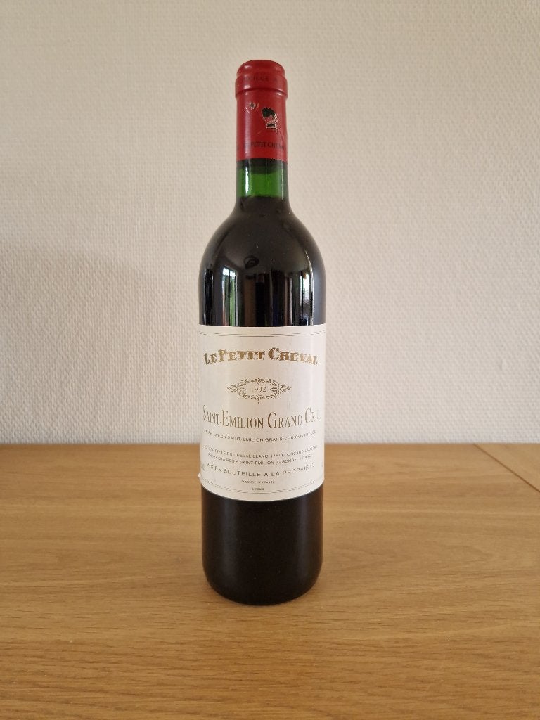 LE PETIT CHEVAL - Cheval Blanc - 1992 - St Emilion Grand Cru, Collections, Neuf, Enlèvement ou Envoi, Pleine, Vin rouge