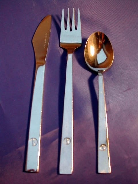 Couverts Sabena 90s  3p cuillère à café, fourchette, couteau, Collections, Enlèvement ou Envoi, Comme neuf