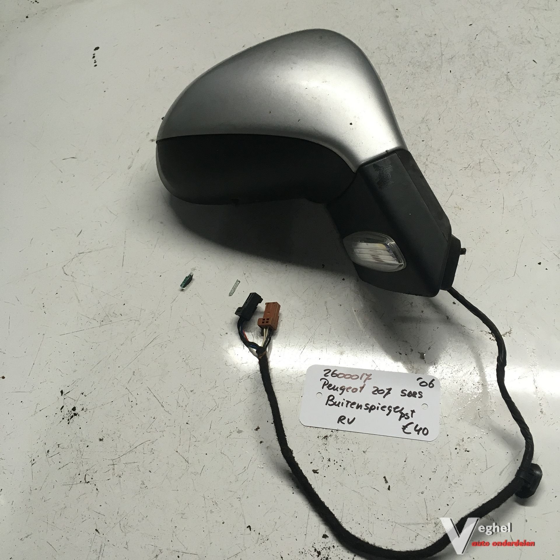 Peugeot 207 5drs 2006 2600017  Elektr  Buitenspiegel  Rechts, Gebruikt, -, -, Ophalen of Verzenden
