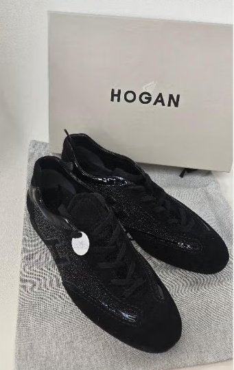 sneakers noires nubuck et cuir verni Hogan  39.5 neuves, Neuf, Enlèvement ou Envoi, Sneakers et Baskets, Hogan