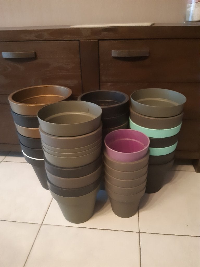 bloempotten, Tuin en Terras, Ophalen, Kunststof, Gebruikt, Rond