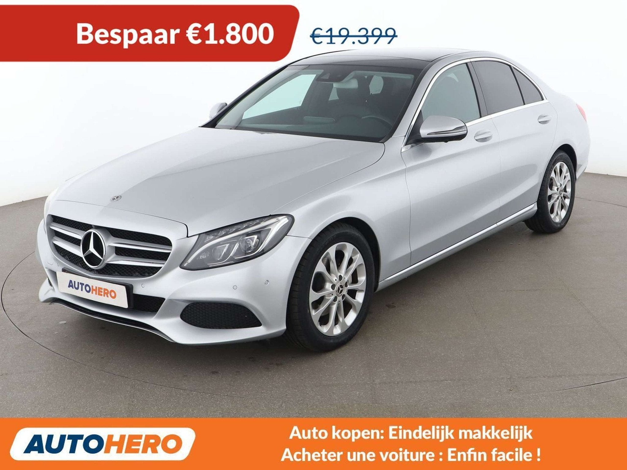 Mercedes-Benz C-Klasse 200 C 200 d Avantgarde (bj 2018), Auto's, Mercedes-Benz, 4 deurs, Gebruikt, Zwart, Leder
