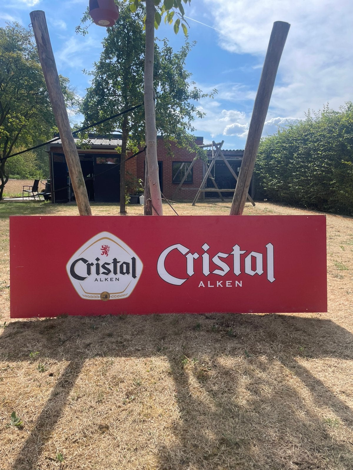 Groot Reclamebord Cristal Alken, Ophalen, Zo goed als nieuw, Reclamebord