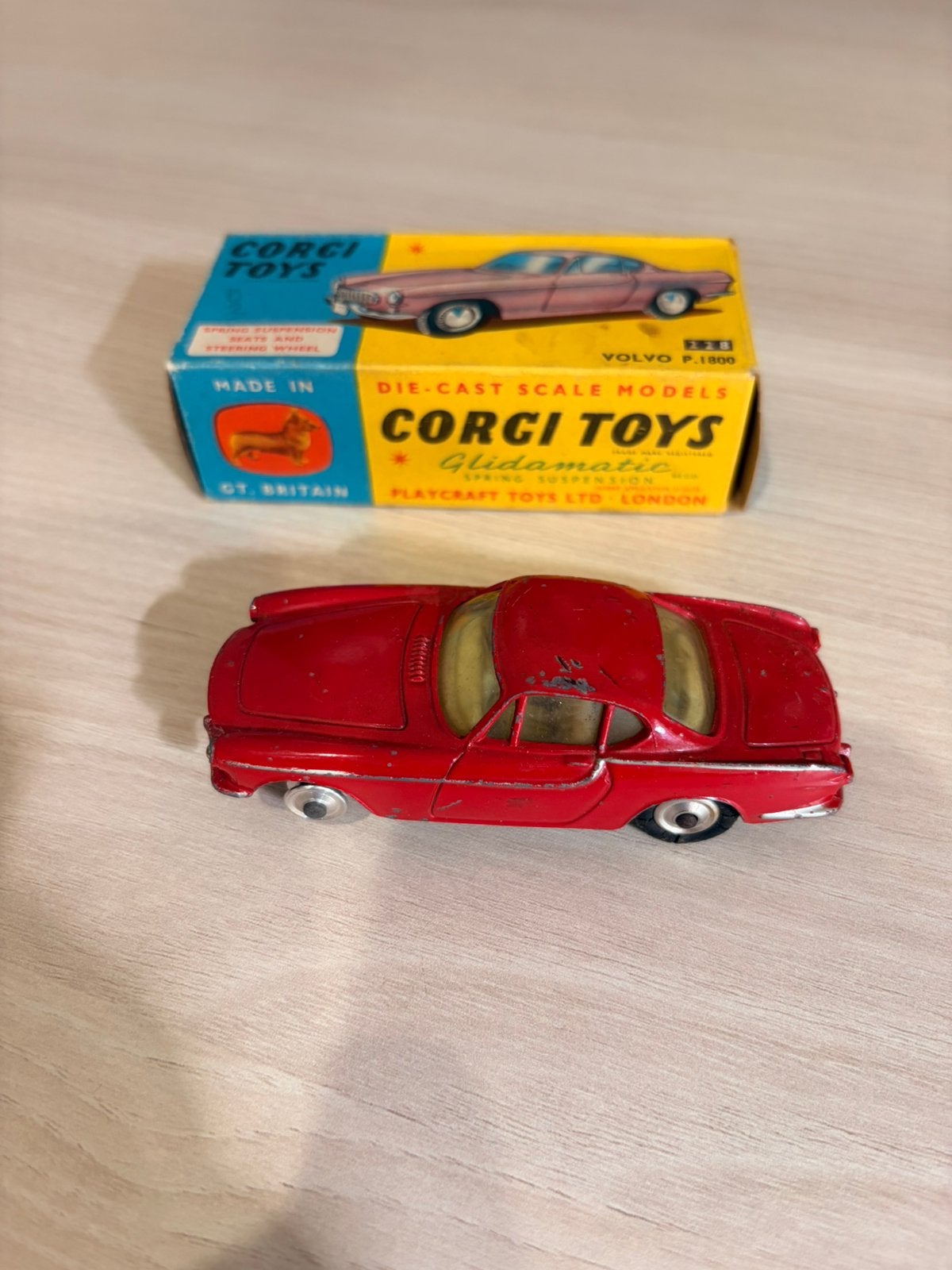 Corgi Toys Volvo P.1800 réf. 228 boîte originale - années 60, Enlèvement ou Envoi, Comme neuf, Voiture, Corgi