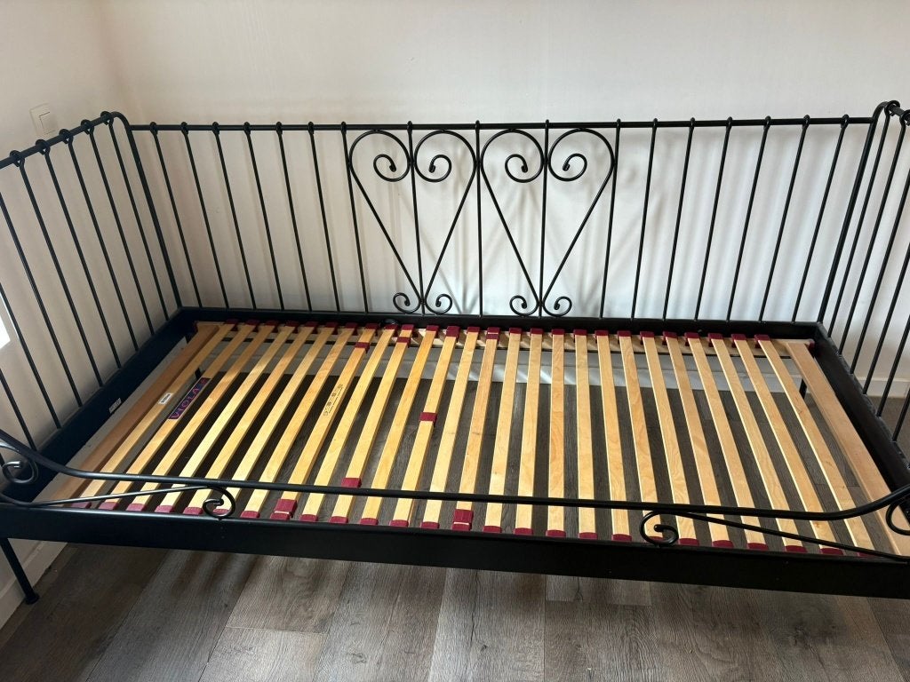Bed/bank + lattenbodem 90x200, Ophalen, Gebruikt, 90 cm, Eenpersoons