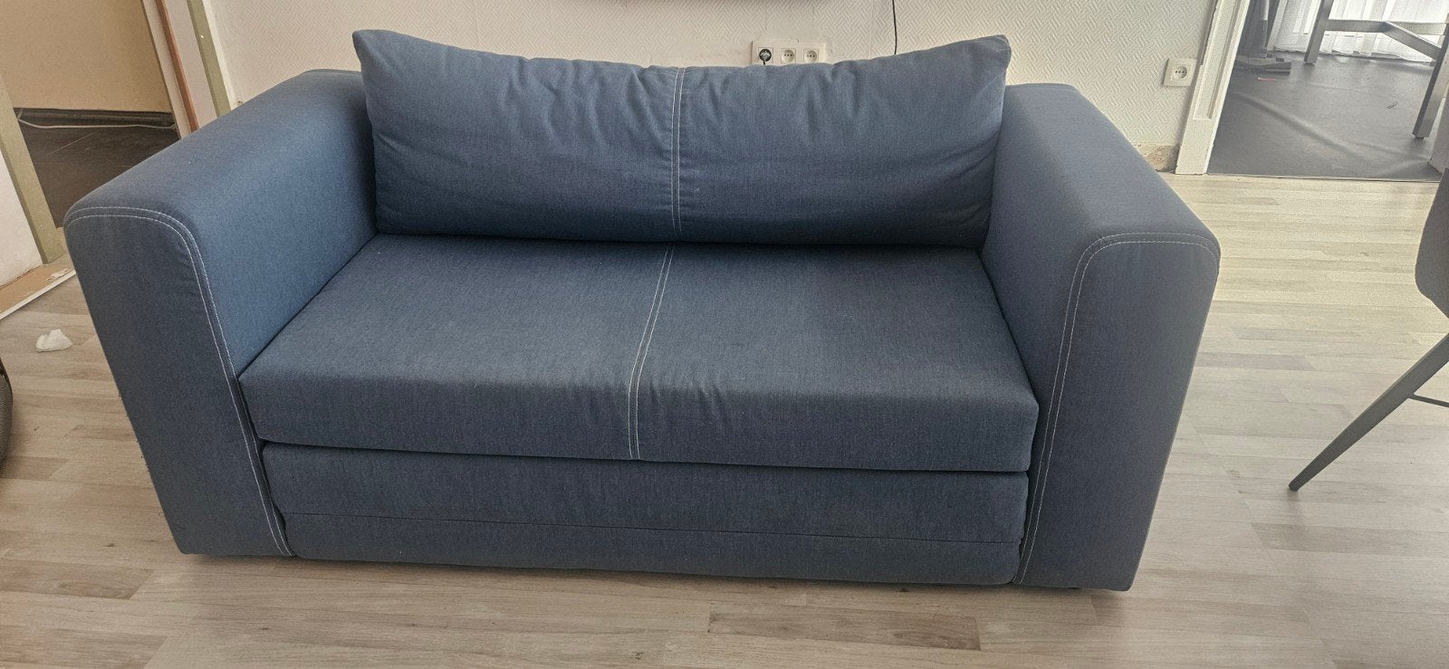 Gratis - Slaapzetel - Slaapbank weg is weg (matig gebruikt!), Huis en Inrichting, Ophalen, Tweepersoons, Blauw
