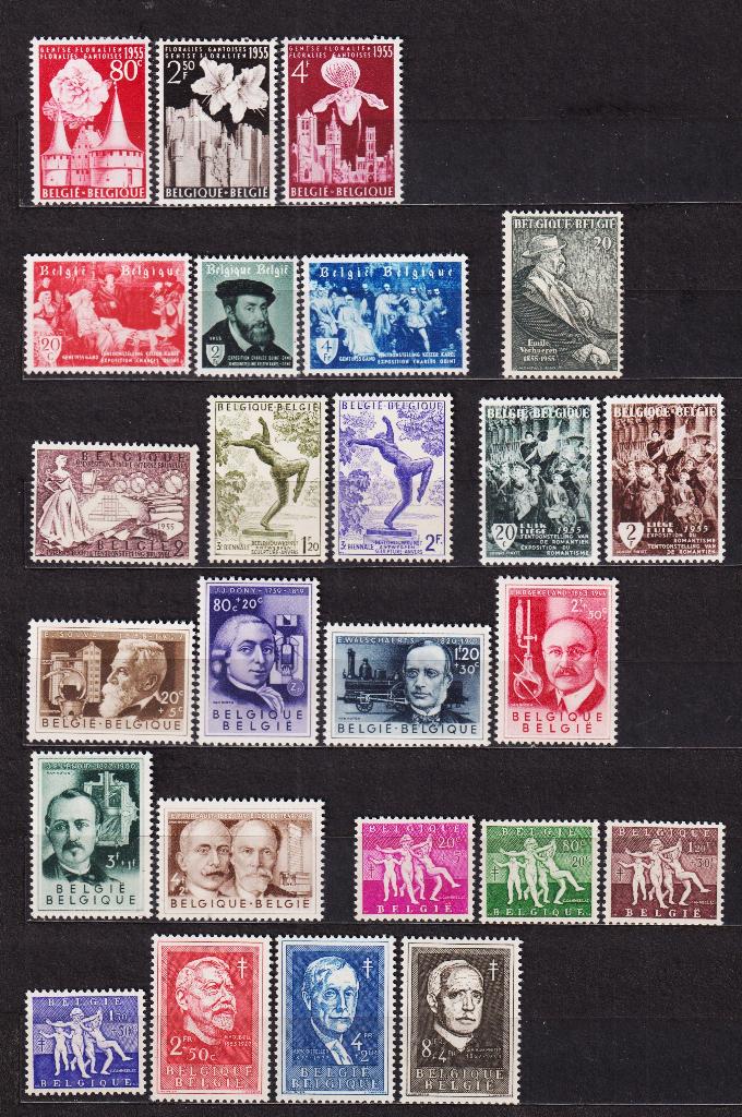 België 1955 volledig jaar **, Verzenden, Postfris, Postfris