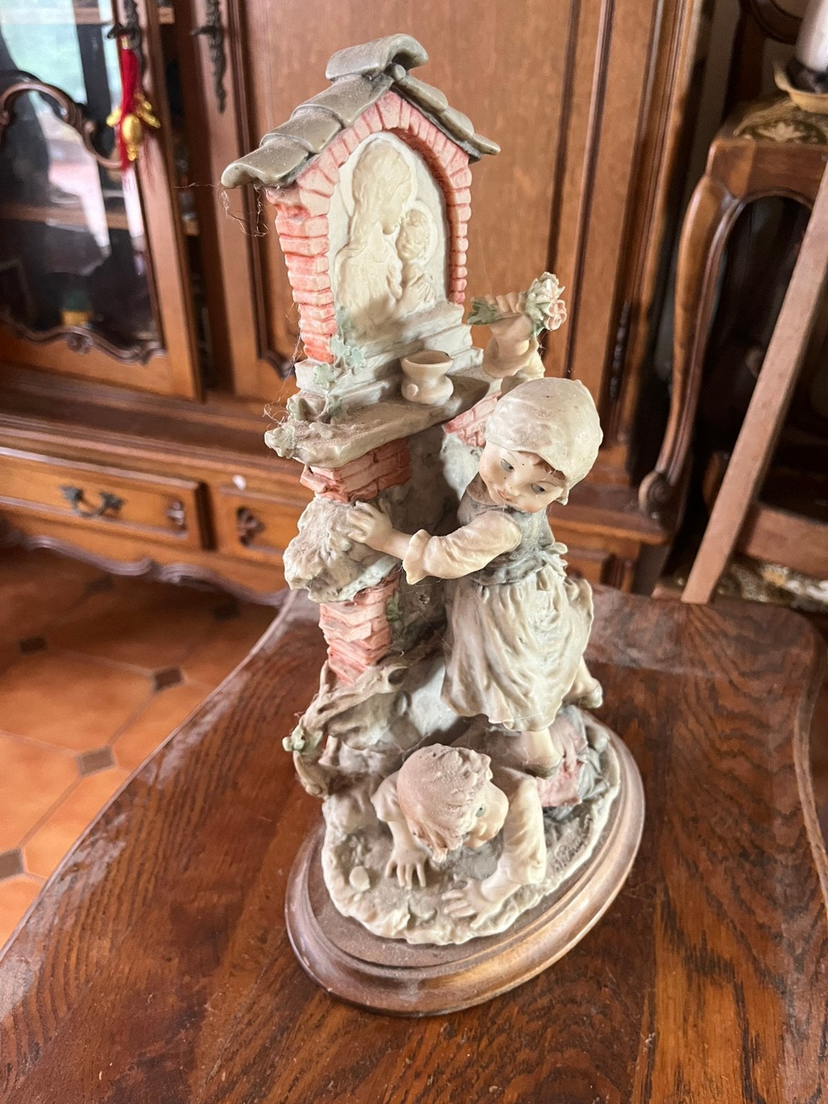 Giuseppe Armani vintage figuur 1980 Children & Madonna, Antiek en Kunst, Ophalen, Hout