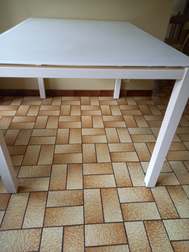 Tablette de table en verre, 100 à 150 cm, Quatre personnes, Verre, Enlèvement