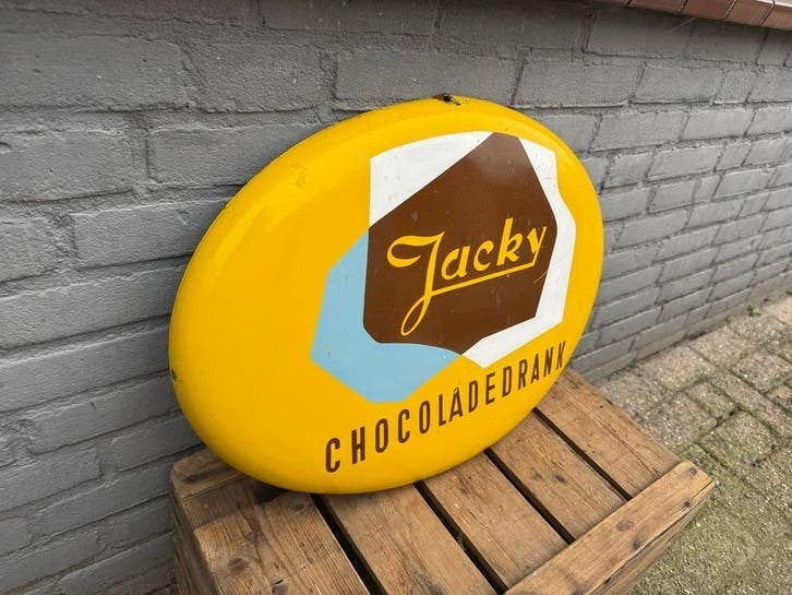 Vintage Jacky Chocoladedrank Reclamebord, Verzamelen